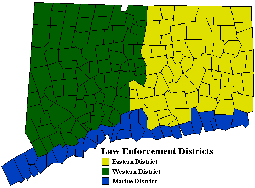 Map of Environmental Conservation Police Districts