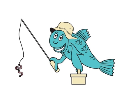 little boy catches, holding a trout fish from a stream with a fishing rod, kids  fishing adventure, Generative AI Stock Illustration