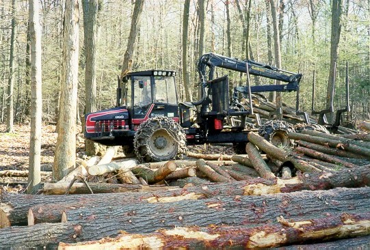 Forest products harvesting often involves heavy and complex machinery.
