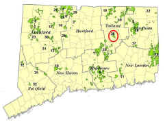State map showing location of Nathan Hale State Forest