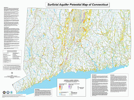 Connecticut Water Table Map Surficial Aquifer Potential Map