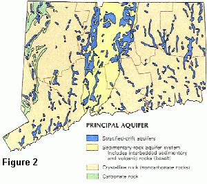 Map of principal aquifers in Connecticut