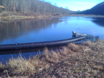 image of water leveler at Carse Brook