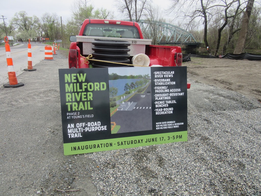 Image of the celebration trail sign at Youngsfield Park.