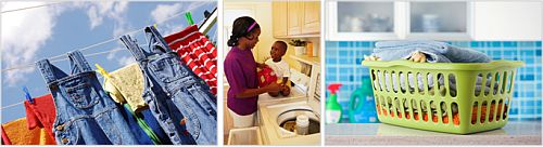 Clothes line, washing machine and laundry basket