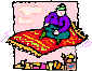 man on a flying carpet