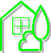 outline of a house in green