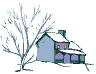 scene of a house and tree in winter