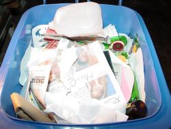 Recyclables Inside Single Stream Tote
