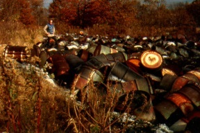 drum-filled Yaworski Lagoon in 1980