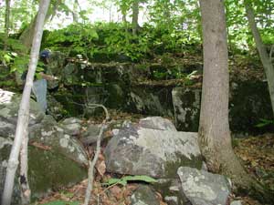 Small, old quarry in the gneiss at Dennis Hill State Park