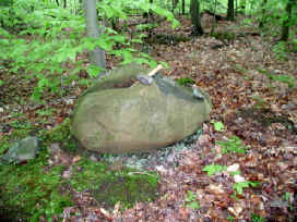 Photograph of schist boulder