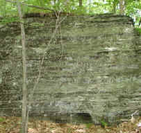 Photograph of parallel ridges showing differential weathering.