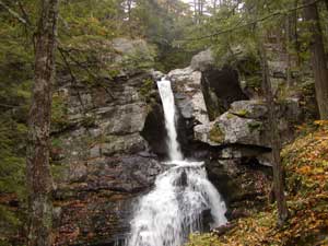 Falls formed by two parallel fractures at Kent Falls State Park