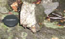 Photograph of contact between gneiss and basalt.