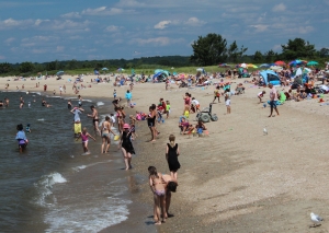 Beachgoers at Hammonasset Beach State Park