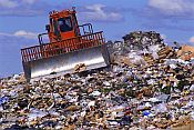 Landfill and Bulldozer