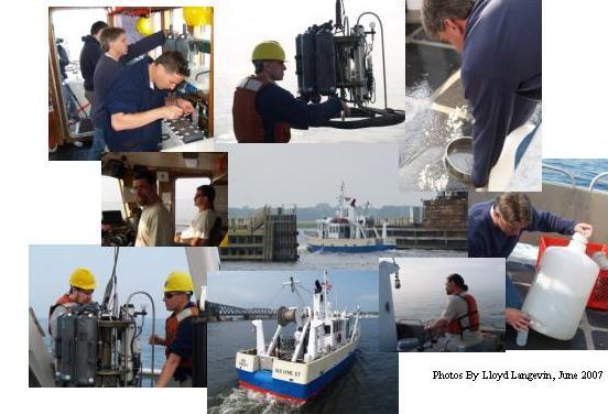 A collage of LIS water quality monitoring pictures
