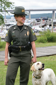 Photo of Erin Flockhart and K-9 partner Ellie Mae