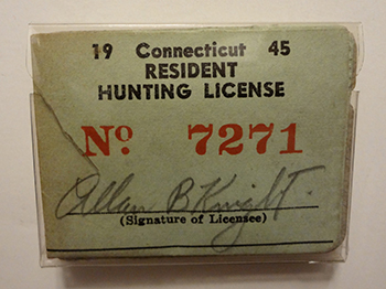 1945 plastic hunting license holder