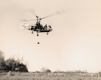 helicopter releasing pheasant at hunting ground