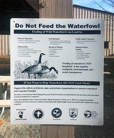 Do Not Feed Waterfowl sign