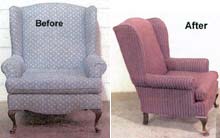 wing chair before and after