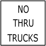 No Thru Trucks Sign