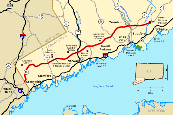 Merritt Parkway Map