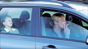 smoking in car with child