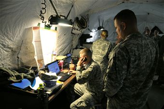 Working Inside the Mobile Field Hospital