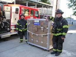 CHEMPACK container with firemen