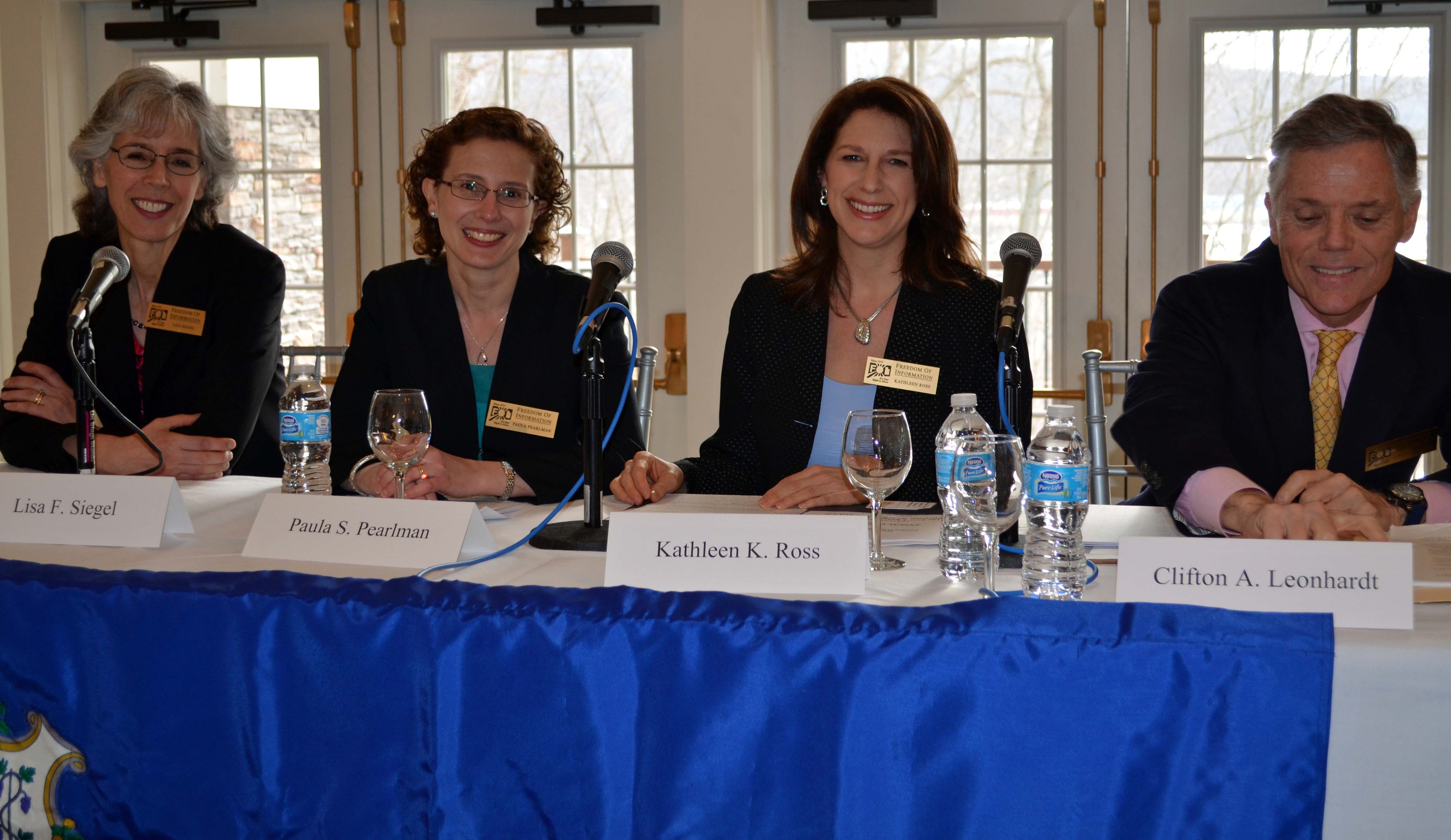 FOI staff members (from left) Lisa Siegel, Paul Pearlman, Kathleen Ross and Clifton Leonhardt - panelists for 
