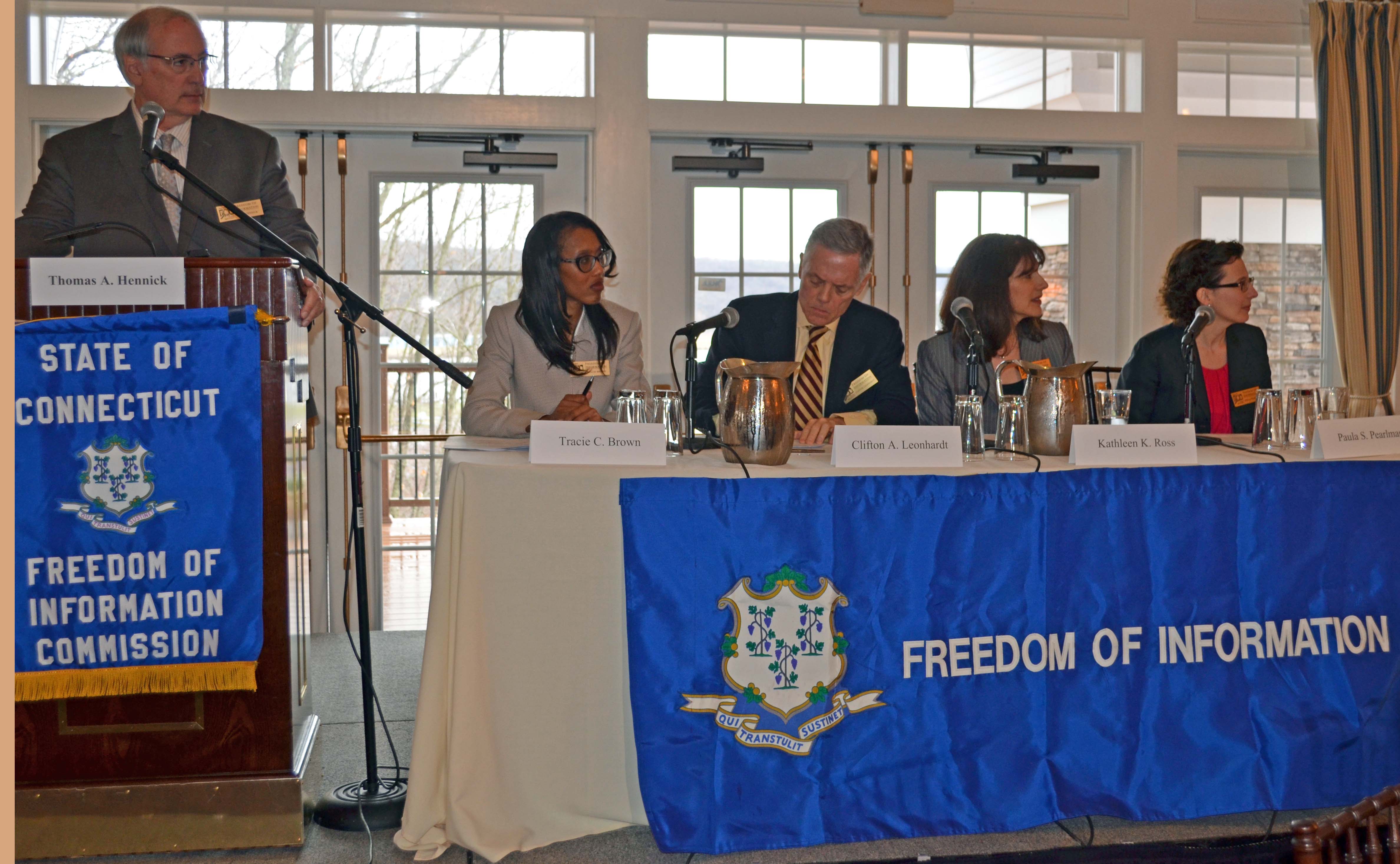 FOI staff members (from left) Tracie Brown, Clifton Leonhardt, Kathleen Ross, and Paula Pearlman - panelists for "The Nuts and 