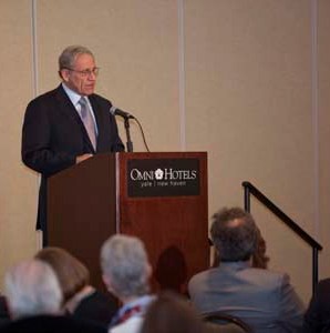 Author and journalist Bob Woodward is honored as the recipient of the prestigious Walter Cronkite Award, during the dinner celebrating the 35th anniversary of the FOIA, on November 18, 2010, in New Haven.