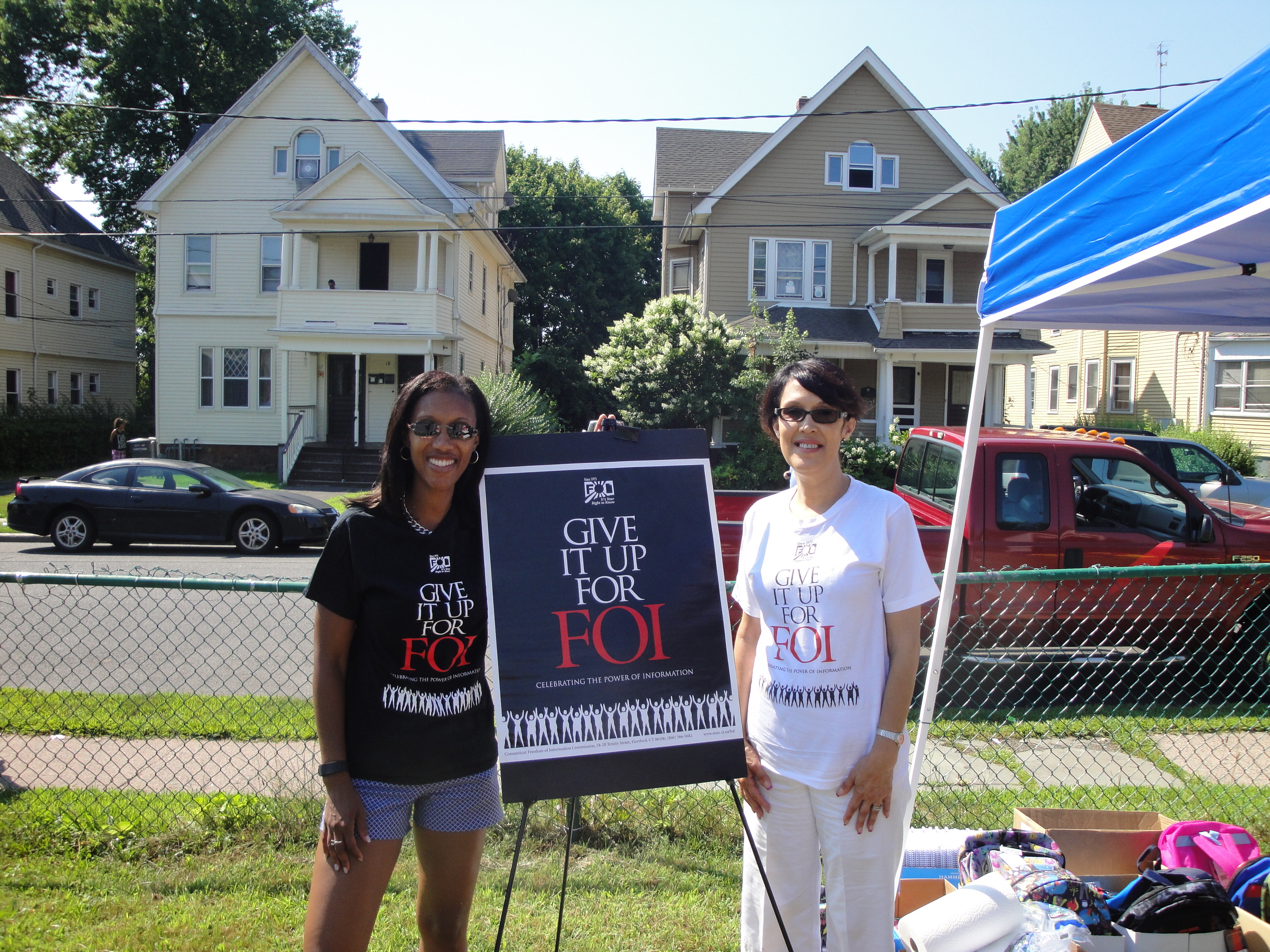 FOIC Staff Attorneys Valicia Harmon and Tracie Brown at Hartford's Community Day, August 19, 2012.