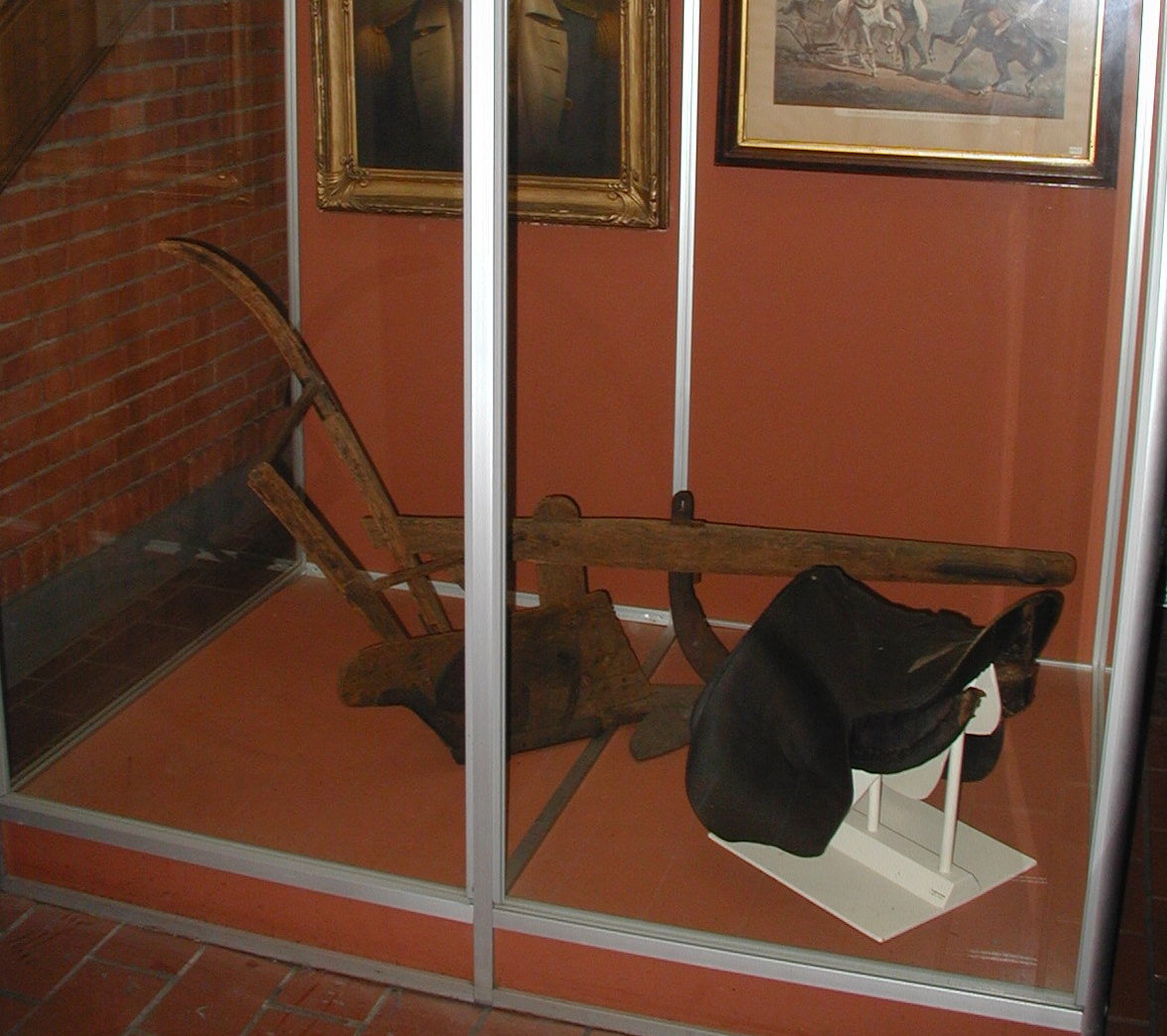 Putnam's Plow and Saddle.  On display in the Entrance Hall of the Hartford Armory.