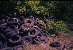 Pile of tires.