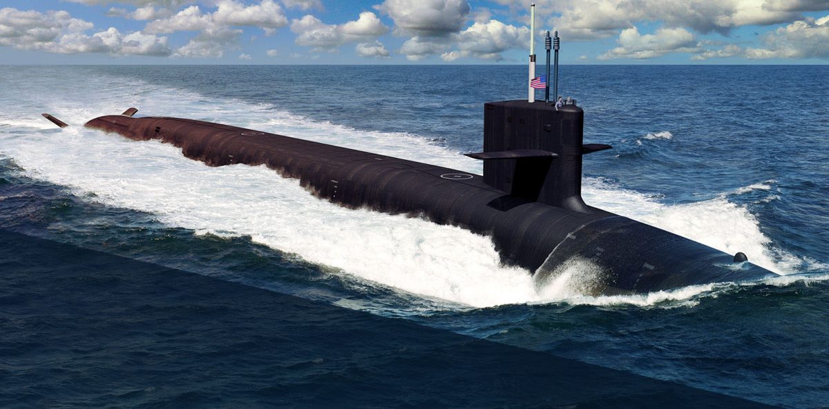 An undated artist's rendering of the planned Columbia-class submarine.