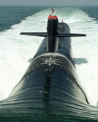 An Ohio-class submarine under way