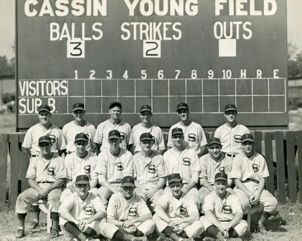 The 1945 Naval Submarine Base baseball team.