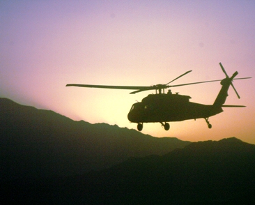 A UH-60 Black Hawk helicopter.