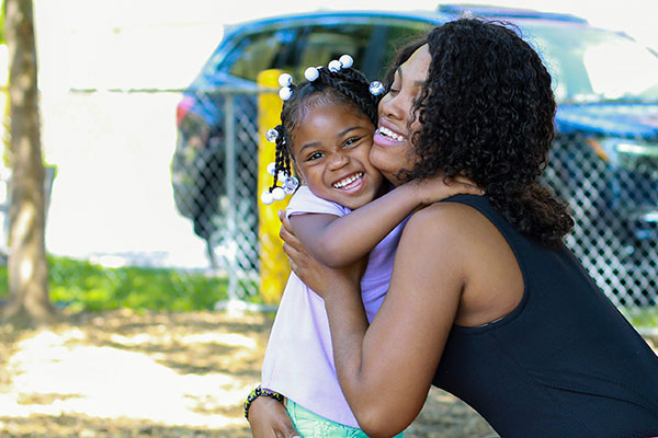 mother and daughter at playground