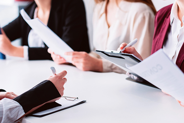 Admissions committee close up. 