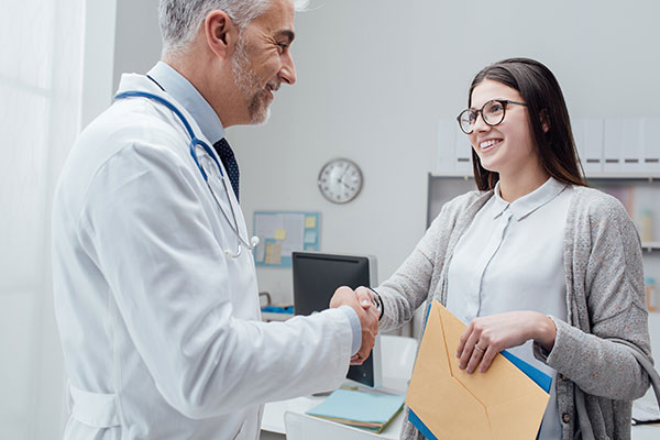 patient at doctor's office
