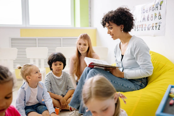 Teacher teaching children