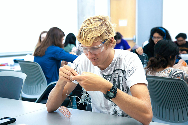 white young male in school