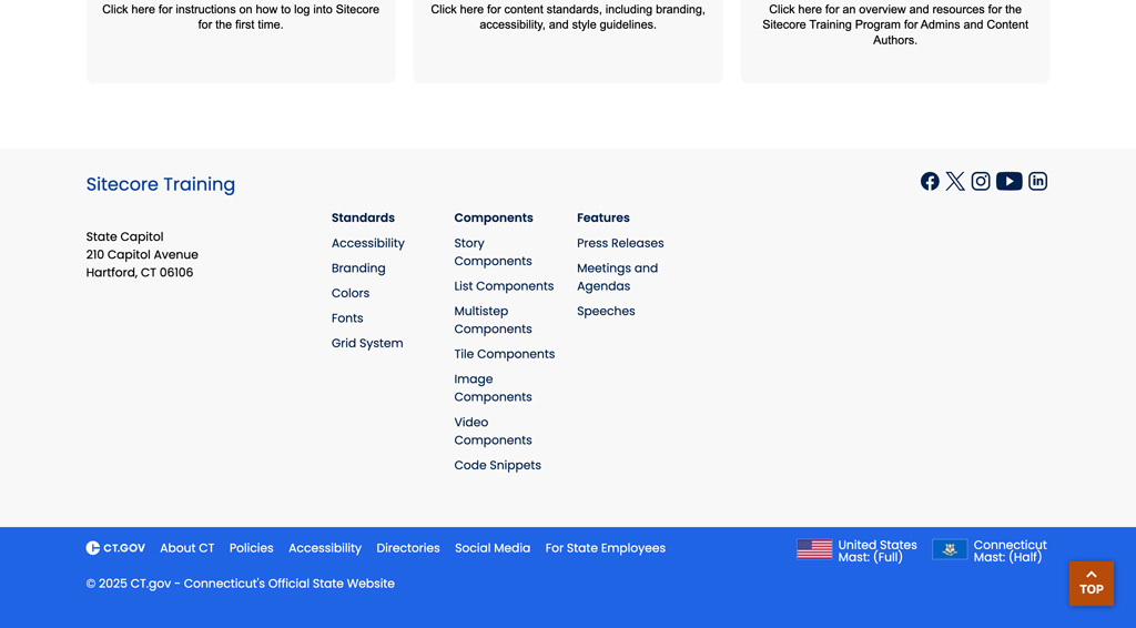 Sitecore footer with sub-items example