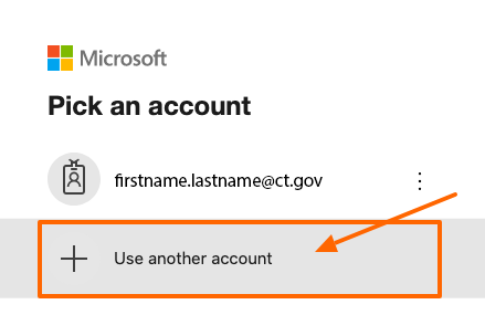 Microsoft login screen with 'Use another account' link highlighted