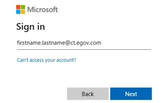 dialogue box with firstname.lastname@ct.egov.com input